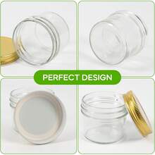 Nuevo paquete de 40 tarros de vidrio de 4 oz con tapas doradas, frascos de boca regular, tarros de conserva para miel, mermelada, jalea, recuerdos de boda, recuerdos de baby shower, mantequillas corporales, etc. - Tapa dorada - Ver 4