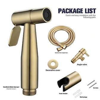 马桶坐浴盆套装，带自清洁肛门淋浴坐浴盆喷雾器，304 不锈钢冷喷枪，马桶坐浴盆清洁剂手持喷雾套装