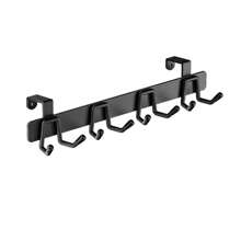 1pc Cabinet Door Hook, No Drill Kitchen Hanging Hook, Black/White Metal Door Mounted Organizer For Utensils, Ladle, Shovel, Simple Design, Suitable For Spring/Summer