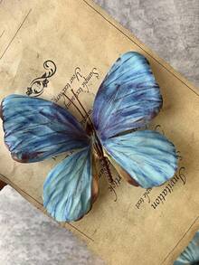 1pc Realistic Butterfly Headwear, Bohemian Printed Versatile Hair Clip, Suitable For Spring Garden Decor, All Seasons - Multicolor - View 22