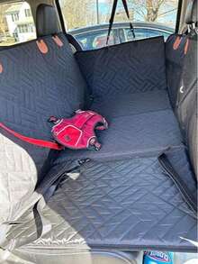 Car Rear Seat Pet Pad Converts Rear Seat To Dog Bed . Waterproof & Easy Clean . Non-Slip Sides Design . Thick Wear-Resistant Fabric . Easy Installation - Black - View 6