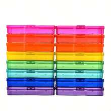 8pcs Mini Plastic Storage Boxes, 4x6 Inches, Mixed Colors (Rainbow), Multipurpose Organizer For Photos, Jewelry, Data Cables, Craft Supplies, And Small Accessories, Transparent Lid With Snap-Lock Mechanism, Lightweight And Portable Design For Home, Office, Or Travel Use, Storage Organizer, Sewing Storage