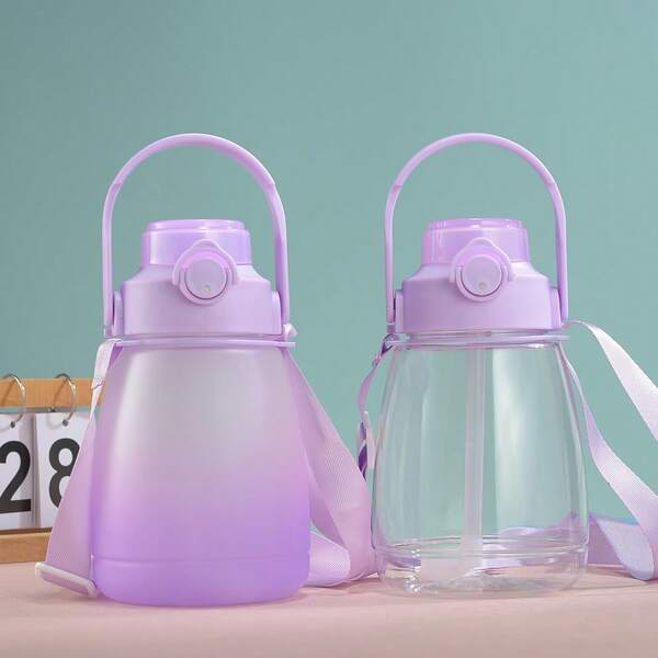 1 Stück 1200ml/40,5oz Kunststoff Becher mit Trinkhalm, tragbarer Wasserbehälter mit großem Fassungsvermögen für Studenten, Sommer Trinkbecher