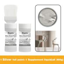Gold Foil & Silver Foil Paint, 180g/300g Various Specifications, Water-Based , Suitable For Indoor And Outdoor, Metal, Wood Surfaces, Containing & Silver Powder
