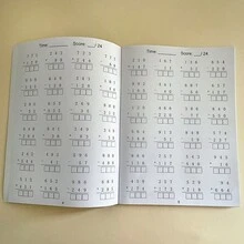 Lachilly 1000以内加减法数学练习册，儿童手写学习数学练习册，小学训练册算术竞赛教具，学校数学课堂资源学习用品，儿童数学益智玩具 - 彩色 - 查看 11