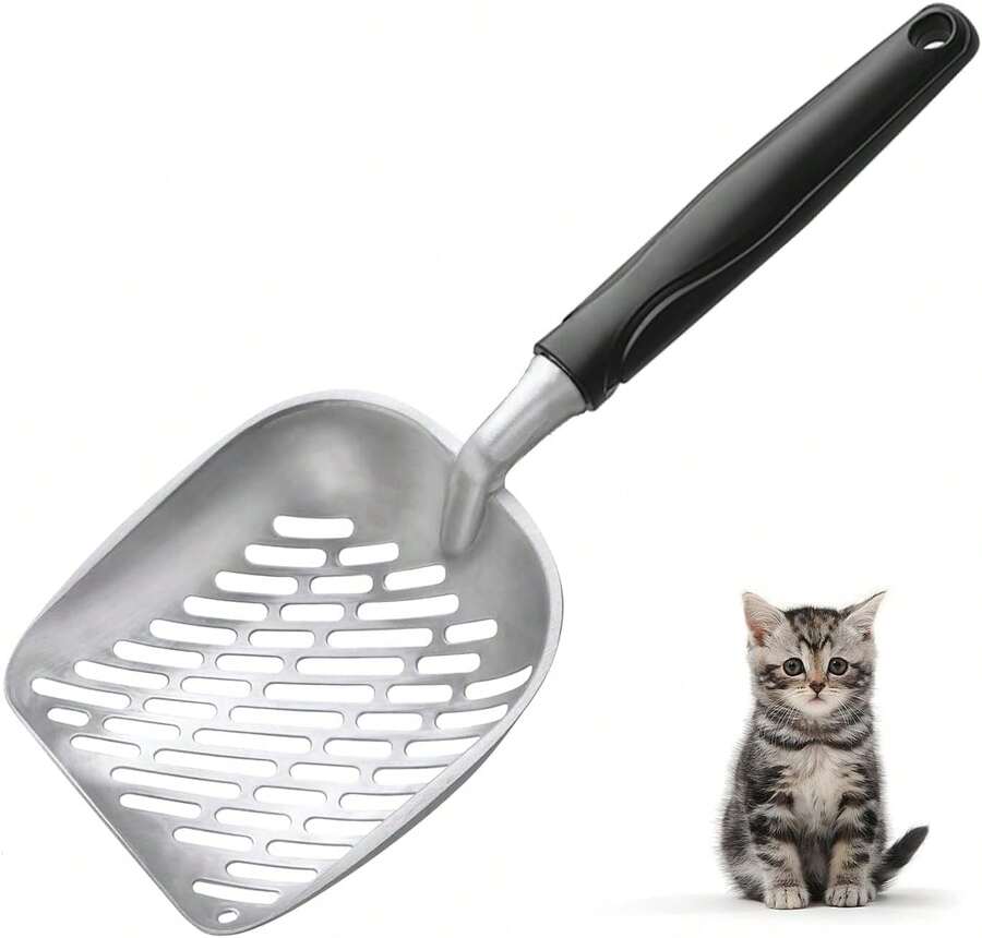 Cat Litter Scoop,Mesh Shovel,Stainless Steel Metal Scoop,Poop Sifting,Mesh Shovel,Suitable For Cat Litter Box(Black) - Nhiều màu - Xem 1