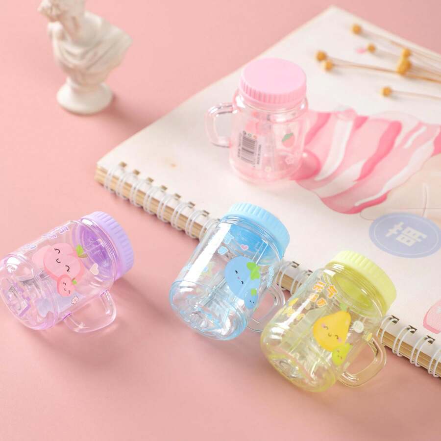 1件/2件/3件/4件/5件/6件/9件/10件/15件/32件创意珍珠奶茶杯卷笔刀，单孔，易削，金属刀片，ABS塑料，防刮，透明刨花收集器，设计