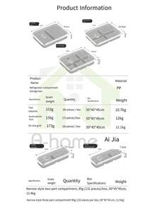厨房冰箱冰柜专用密封保鲜盒厨房隔间收纳盒抗菌冷冻肉类容器 - 彩色 - 查看 7