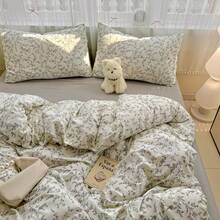 1 件清爽印花羽绒被套，适用于卧室、宿舍、旅行、所有季节，可机洗，不含棉被/填充物，带角带 - 彩色 - 查看 9