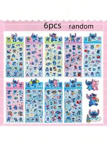 Disney 6pcs/9pcs Stitch DIY Decorative Stickers For Computer Desk And Mobile Phone