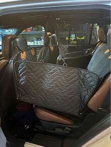 Car Rear Seat Pet Pad Converts Rear Seat To Dog Bed . Waterproof & Easy Clean . Non-Slip Sides Design . Thick Wear-Resistant Fabric . Easy Installation - Black - View 8