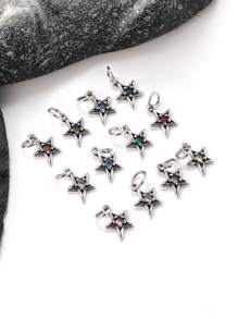 1 pieza Simple y único colgante de plata esterlina 925 con estrella brillante y piedra natal. Regalo de joyería delicada para mujeres u hombres