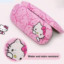 Sanrio 1pc Hello Kitty Pink Glasses Case, Cute Cartoon Print Design, Durable PU Leather, Scratch Resistant Glasses Storage Box, Portable Cute Glasses Storage Box, Suitable For Schools And Offices, Perfect For Returning To School Gifts, Compact Organizing Box, Suitable For Office Workers
