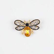 1pc Colorful Rhinestone Crystal Bee Brooch Pin, Vintage Bee Lapel Pin For Women, Retro Rhinestone Insect Brooch Jewelry Gift