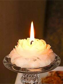 1 pièce Bougie façonnée en forme florale, bougie à la cire de soja d'esthétique botanique, bougie minimaliste faite main, décor adapté pour la maison, le spa, le yoga, l'anniversaire, le mariage, les cadeaux de fête, l'art, le blanc, la décoration de la chambre, le cadeau de remise des diplômes