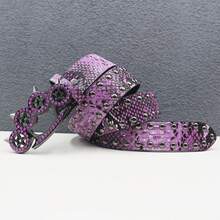 Tiger Claw Buckle Desinger Belts For Women High Quality Luxury Female Waist Rivet Rhinestone Buckle Punk Goth Y2k Snake Pattern Belt Men - Multicolor - View 17