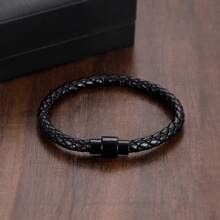 Fashion Men Bracelet Set 2pcs Leather Lucky Black Thread Bracelet Matte Onyx Stone Bracelet Accessories Gifts For Him