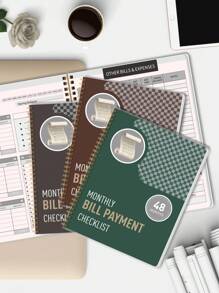 Trees 1pc Budget Plan - Monthly Finance Organizer With Expense Tracking Notes Designed To Effectively Manage Your Money, Undated Financial Plan/Ledger, Ready To Start - A5 Size School Supplies, Back To School