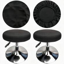 Velvet Round Stool Cover 12-15.8 Inch/30-40cm Round Seat Covers For Bar Stools, Luxurious Fabric Stretchable Wrinkle Resistant Washable Dustproof - Solid Color - View 1