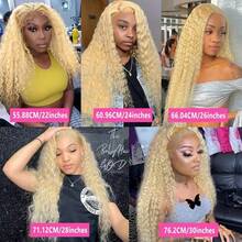 VIOLLY 200 高密度迷人 13x4 大面积透明蕾丝可自由造型 28 英寸长勃艮第深波浪卷发人发混合假发多功能且自然适合所有肤色湿发和波浪彩色假发 - S613 - 查看 7