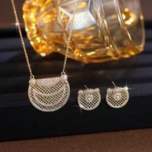 2pcs Classic Elegant Lady Necklace & Earring Jewelry Set, Suitable For Party Gift, Jewelry Box - earrings necklace set - View 6