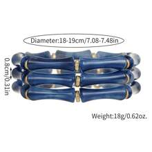 3pcs/Set Bohemian Multicolor Acrylic Leopard Print Bamboo Bracelets For Women Wedding Jewelry Party Charm Layer Beaded Bangles