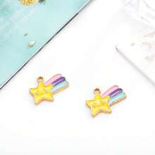 10pcs Zinc Alloy Meteor & Smiling Face Pendant, Suitable For DIY Necklace, Bracelet, Earring, Keychain Jewelry Making