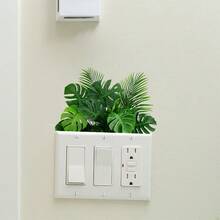 BRUP 2 件绿色热带植物叶墙贴 - 彩色 - 查看 7