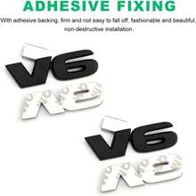 KVAEY 2 PCS 3D SR5 Metal Emblem Sticker, Self-Adhesive Car Side  Rear Tailgate Bumper Badge Decal,  Trunk Decorative Badge Stickers For Vehicle Exterior, Car Accessories (V6, Black) - V6, Black - View 3