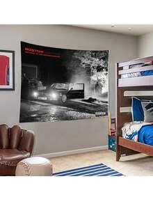 1 件欢迎来到波士顿庄园街区海报挂毯涤纶美学艺术装饰壁挂，适用于大学宿舍、客厅、卧室墙壁、家居装饰挂毯、派对背景装饰、理想礼物 - 黑與白 - 查看 5