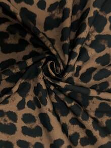 Keke Bloomly New Fashion Lightweight Comfortable Regular Cardigan Jacket For Plus Size Women, Thin Long Sleeve Zip-Up Casual Leopard Print Baseball Jacket - Brown - View 7