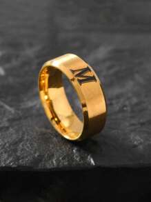 1 pieza Anillo de inoxidable con 26 letras de moda