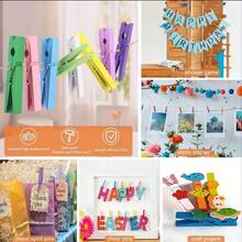 20/100/200/300 个彩色木制迷你夹子、可重复使用的 DIY 工艺品夹子、相片夹、衣夹、家居收纳木制夹子，适用于艺术和工艺品（1 英寸，2.5 厘米） - 彩色 - 查看 4