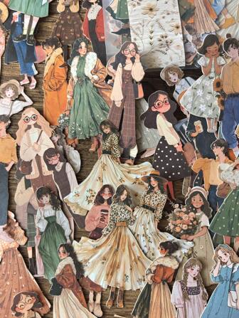 100 st/förpackning blandade tecknade figurer modedekorativa klistermärken för scrapbooking, planerare, journal, skolmaterial, tillbaka till skolan