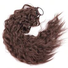 The Synthetic 24-Inch Rubber Band Elastic Wavy Ponytail Wig Is Easy To Wear And Suitable For Women's Daily Wear