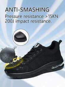 UMBURLLY 1 双素色基础款织物系带安全鞋，防刺穿、防砸、轻便、透气，适合办公室、居家、户外、四季穿着