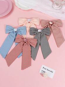 Sanrio 1pc Sanrio Bow Hairpin, With Cute Cartoon Decoration, Girls' Big Bow Hairpin, Ponytail With Big Hairpin Accessories, Small Crocodile Hairpin Hair Accessories Cute Ponytail Clip, Women's Hair Accessories Cute Oversized Long Tail Hairpin Metal Clip First Choice For Gifts, Accessories For Girls At The Beach., Flat Claw Clip, Claw Clips, Clips For Hair, Hair Slide, Hair Claws