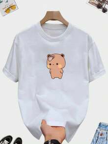 Playera para parejas DOS PIEZAS , Hombre y mujer, Camisa, Playera, hermanos, parejas,ositos, chanclas - Blanco - Ver 4