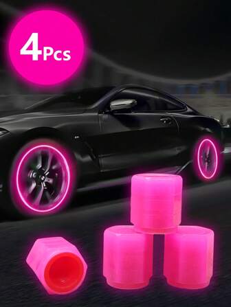 4pcs  Valve Caps, Luminous Caps, Universal Fluorescent Tire Valve Caps 4pcs/Set, Fluorescent Tire Valve Caps STEM Caps