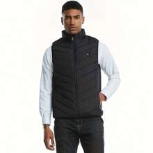 Men'S Smart Heating Vest - Smart Electric Heating With Adjustable Temperature Settings, Rapid USB Charging, Solid State Heating, Stylish Winter Jacket Design For Outdoor Activities(Power Supply Is Not Included)
