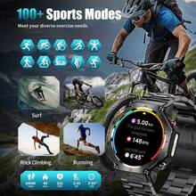 1pc Real GPS Smart Watch For Men, Dual-Band GPS Positioning, LED Flashlight, 3ATM Waterproof, 530mAh Battery, Wireless Call/Dial, Info Push, ChatGPT, Fitness Tracker, Heart Rate/Sleep Monitoring, Compass, Altitude, Barometer, 100+Sport Modes Smartwatch T-REX 3, Compatible With Android IOS