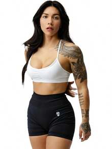 Gymreapers Seamless Workout Shorts High Waist Biker Shorts Women Athletic Gym Running Pilates Yoga Sport Short Halloween Christmas New Year - Flat Gray - View 9