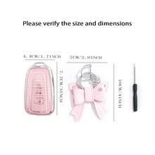 Housse de clé de voiture en TPU 3 boutons, compatible avec les modèles Oyota RAV4, Camry, Avalon, Prius, GT86. Beau cadeau pour les propriétaires de voiture