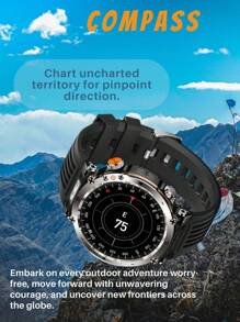 EFFEOKKI Effeokki 1.7 Inch Large Round Screen Rugged Smartwatch For Men With Wireless Calling, IPS Display, Altitude Air Pressure, Compass, LED Flashlight, 600mAh Large Battery, IP68 Waterproof, 100+ Sports Modes, Fitness Tracker Compatible With Iphone Android Phone