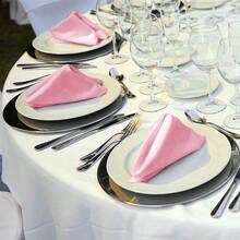 New-2025  12 Piec Satin Napkins Soft Dinner Napkins Square Table Napkins 17 X 17 Inch For Rtaurant Weddings Party Dinner Dration (Pink) - 粉紅色 17 x 17 英寸 - 查看 6