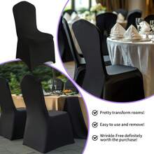 PcsStretch Spandex Chair Cover White Black Polyester Chair Slipcovers Dining Living Room Universal Fitted Chair Slipcovers Protector For Wedding Party Holidays Banquet Celebration