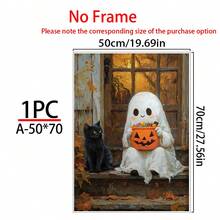 1 件鬼魂和黑猫与万圣节糖果海报、异想天开的万圣节墙壁艺术、可爱的幽灵门廊场景、秋季装饰印刷、帆布墙壁艺术、房间装饰美学、家居装饰、房间海报、房间装饰用品、浴室装饰。 - 1pc - 查看 14