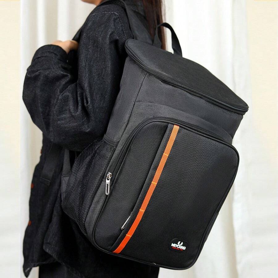 Large Capacity Insulated Backpack Outdoor Camping Lunch Picnic Rucksack Waterproof Oxford Car Ice Case Dinner Food Fresh Keeping Box, Leakproof Design - Reusable Thermal Lunch Box For Men, Women, Adults - Ideal For Office Work, School And Picnicback To School School Stuff Bag For School Lunch Bag For Women Cooler Bag Picnic Accessories