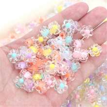 100pcs 12mm Flower Acrylic Beads Mix Candy Colors Flower Plastic Pastel Beads For DIY Crafts Braids Bracelet Earring Jewelry Making - Multicolor - View 7