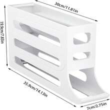30 Eggs Refrigerator Holder - Automatic Rolling Refrigerator Egg Organizer, Space Saving Egg Dispenser Holder, 4 Tier Refrigerator Egg Holder, Large Capacity Egg Dispenser For Refrigerator Kitchen Storage Holiday Gift - 白色 - 查看 7